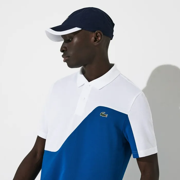 SPORT TwoTone Breathable Piqu Golf Polo Shirt BlueWhite Mens Lacoste Polos Online SPORT TwoTone Breathable Piqu Golf Polo Shirt BlueWhite Mens Lacoste Polos Online