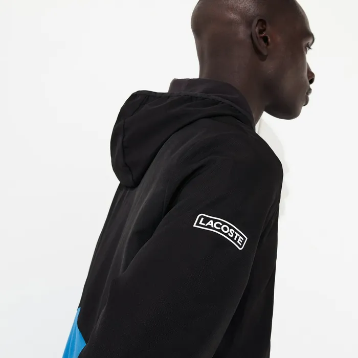 SPORT TwoTone Tennis Track Suit BlackBlueWhite Mens Lacoste Tracksuits Popular