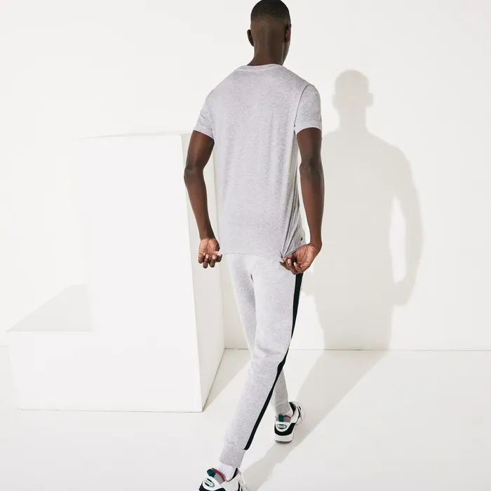SPORT Ultra Dry Crew Neck Cotton Tshirt Grey ChineBlack Mens Lacoste TShirts Shop