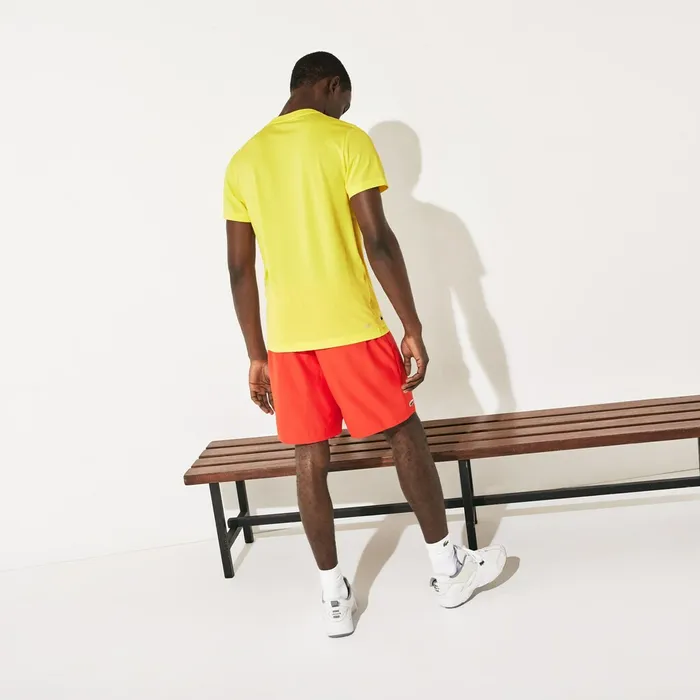 SPORT UltraDry Graphic Tee YellowTurquoise Mens Lacoste TShirts For Sale Online