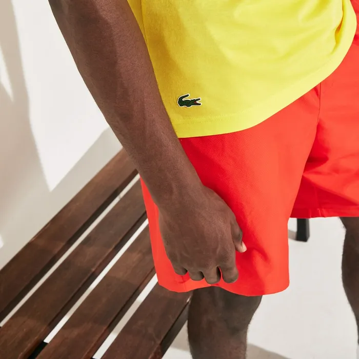 SPORT UltraDry Graphic Tee YellowTurquoise Mens Lacoste TShirts For Sale Online