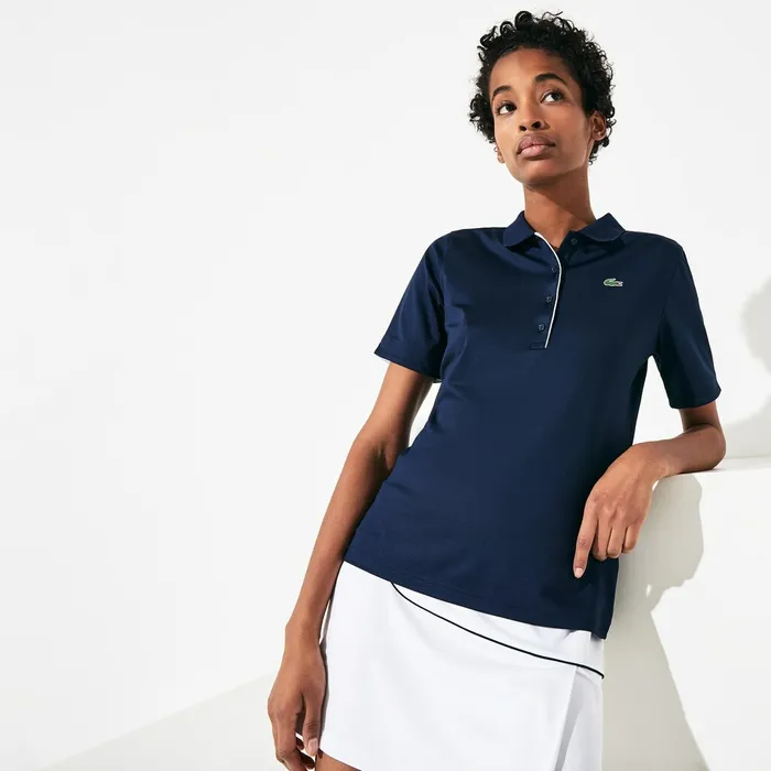 SPORT Ultra Dry Performance Polo Navy BlueWhite Womens Lacoste Polos USA