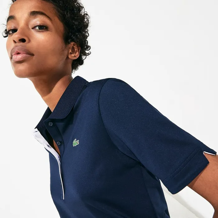 SPORT Ultra Dry Performance Polo Navy BlueWhite Womens Lacoste Polos USA