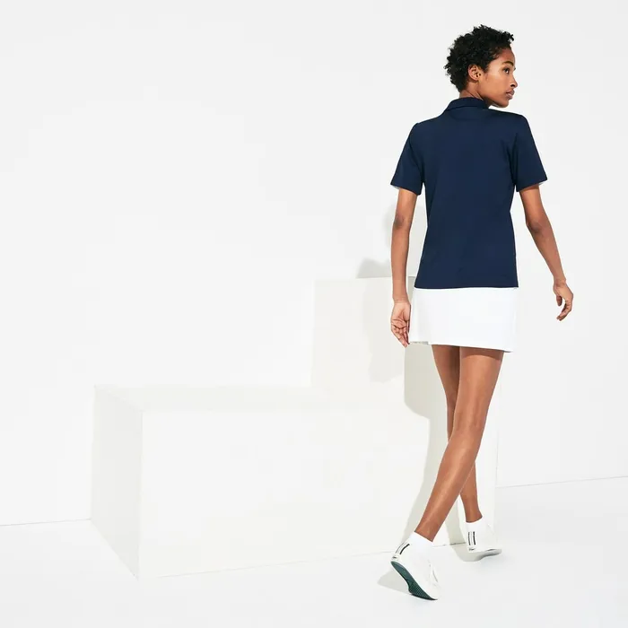 SPORT Ultra Dry Performance Polo Navy BlueWhite Womens Lacoste Polos USA