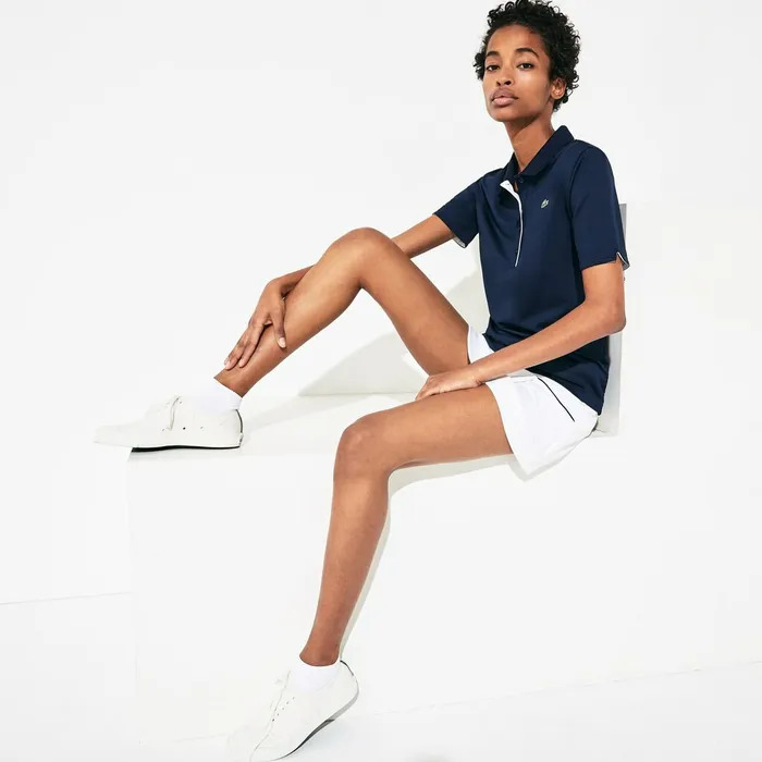 SPORT Ultra Dry Performance Polo Navy BlueWhite Womens Lacoste Polos USA