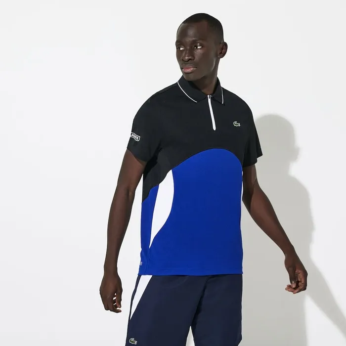 SPORT UltraDry Piqu Zip Tennis Polo Shirt BlackBlueWhite Mens Lacoste Polos Gift 4 You