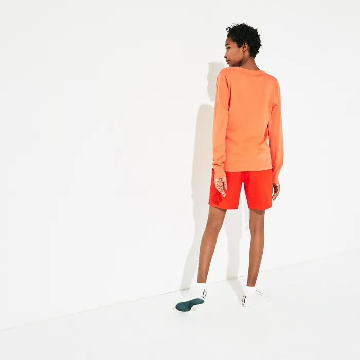 SPORT Vneck Sweater Orange Womens Lacoste Sweaters and Sweatshirts For Sale Online