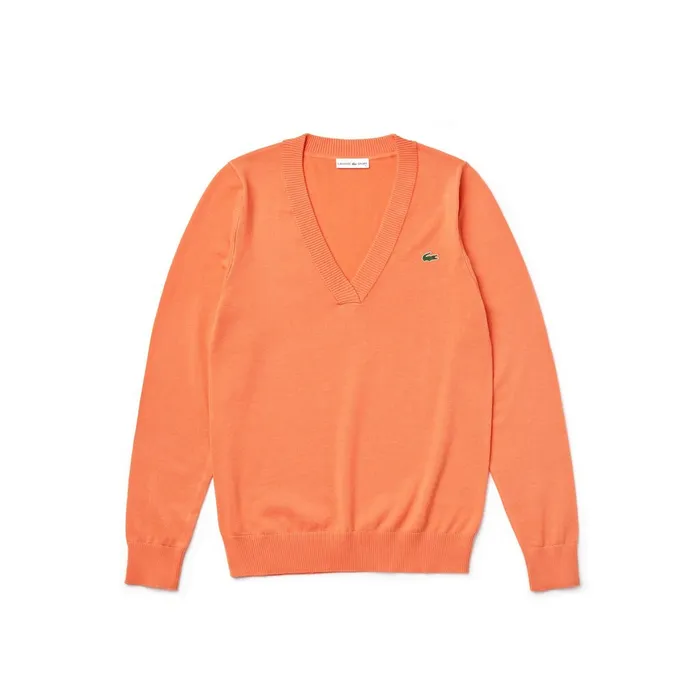 SPORT Vneck Sweater Orange Womens Lacoste Sweaters and Sweatshirts For Sale Online