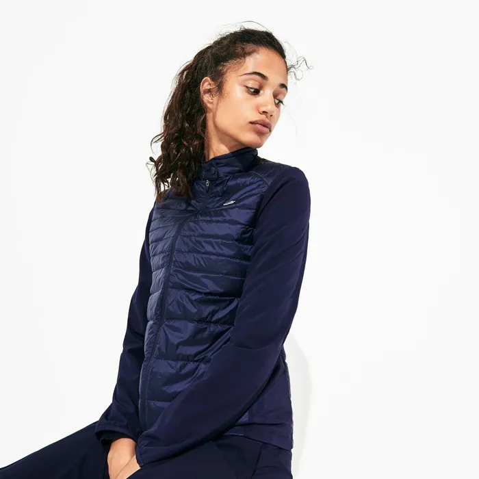 SPORT WaterResistant DownFilled Puffer Jacket Navy Blue Womens Lacoste Jackets and Coats For Sale SPORT WaterResistant DownFilled Puffer Jacket Navy Blue Womens Lacoste Jackets and Coats For Sale