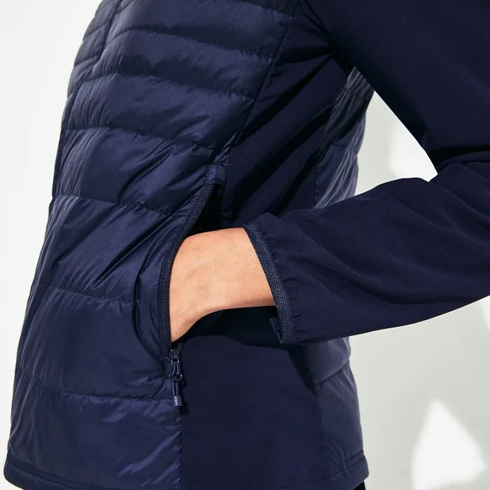 SPORT WaterResistant DownFilled Puffer Jacket Navy Blue Womens Lacoste Jackets and Coats For Sale