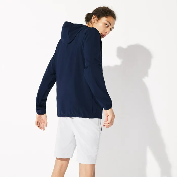 SPORT WaterResistant Foldable UltraLight Zip Golf Jacket Navy BlueRed Mens Lacoste Jackets and Coats Near Me