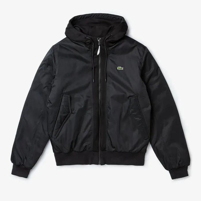 SPORT WaterResistant Zip Jacket Black Mens Lacoste Jackets and Coats Gift 4 You