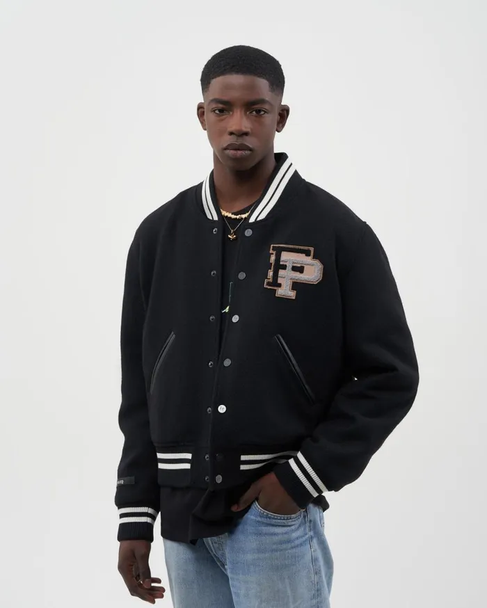 SS22 Varsity Jacket Black MenWomen Filling Pieces Coats and Jackets
