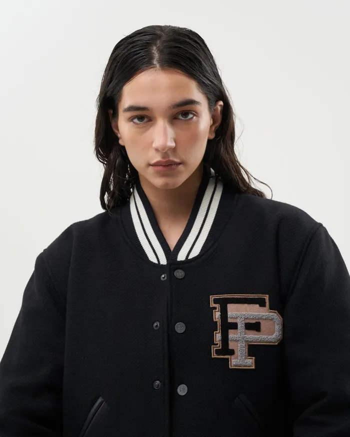 SS22 Varsity Jacket Black MenWomen Filling Pieces Coats and Jackets
