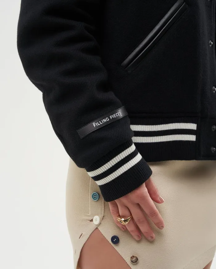 SS22 Varsity Jacket Black MenWomen Filling Pieces Coats and Jackets