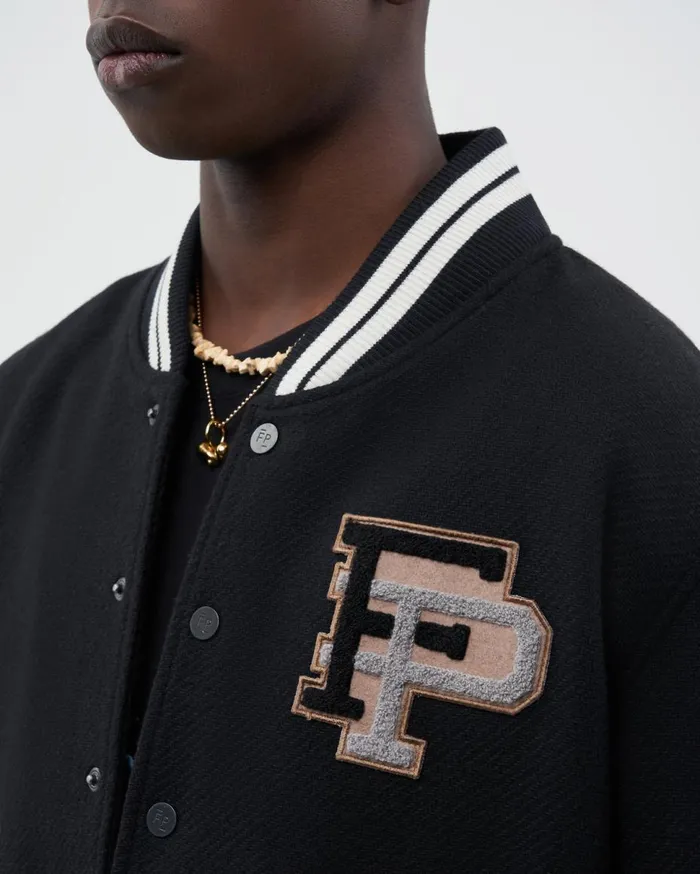 SS22 Varsity Jacket Black MenWomen Filling Pieces Coats and Jackets
