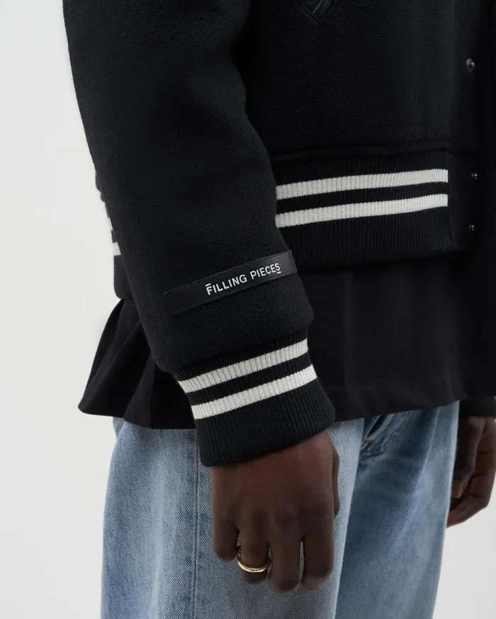 SS22 Varsity Jacket Black MenWomen Filling Pieces Coats and Jackets