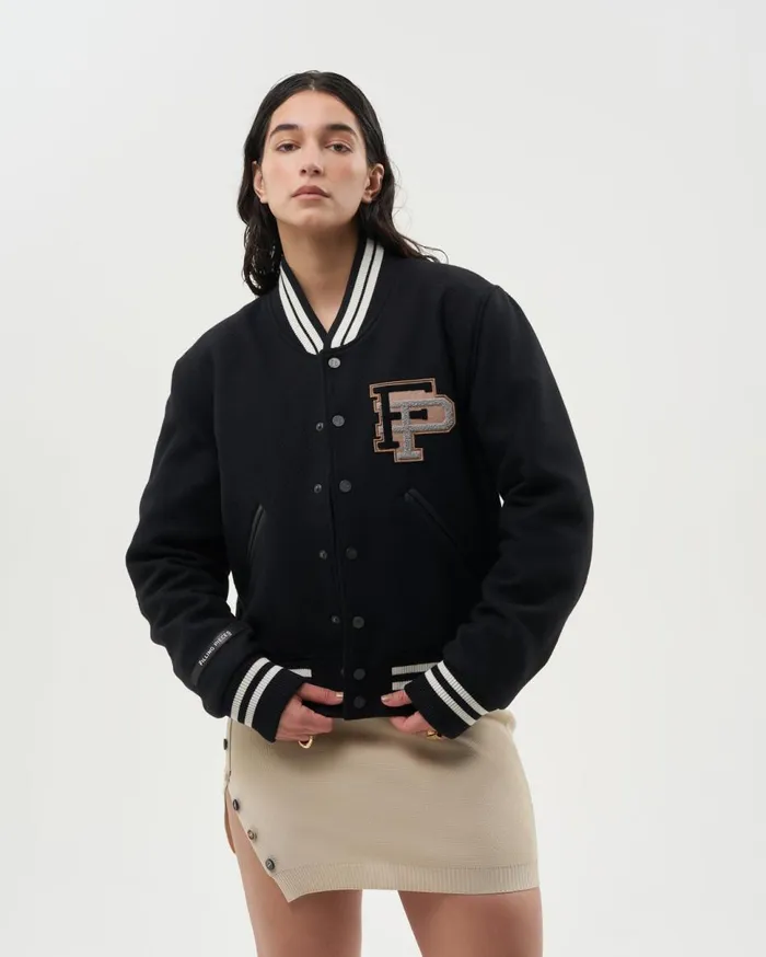SS22 Varsity Jacket Black MenWomen Filling Pieces Coats and Jackets