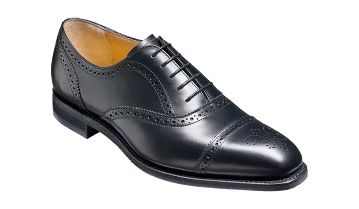 St Ives 8211 Black Calf Mens Barker Shoes Brogues