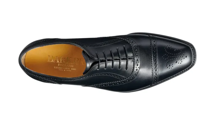 St Ives 8211 Black Calf Mens Barker Shoes Brogues