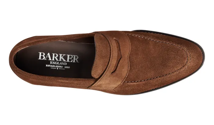 St Pauls 8211 Castagnia Suede Mens Barker Shoes Loafers