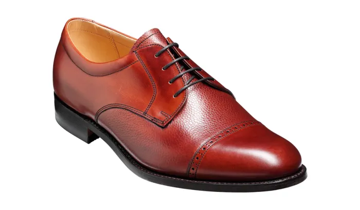 Staines 8211 Rosewood Calf Grain Mens Barker Shoes Brogues