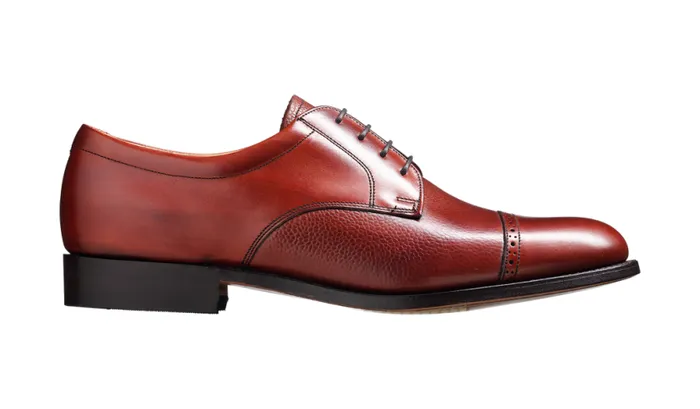 Staines 8211 Rosewood Calf Grain Mens Barker Shoes Brogues