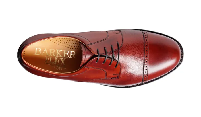 Staines 8211 Rosewood Calf Grain Mens Barker Shoes Brogues