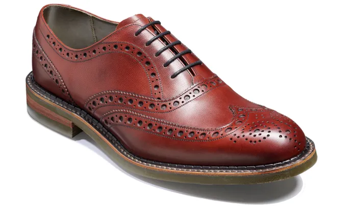Station 8211 Burgundy Alpine Grain Mens Barker Shoes Brogues