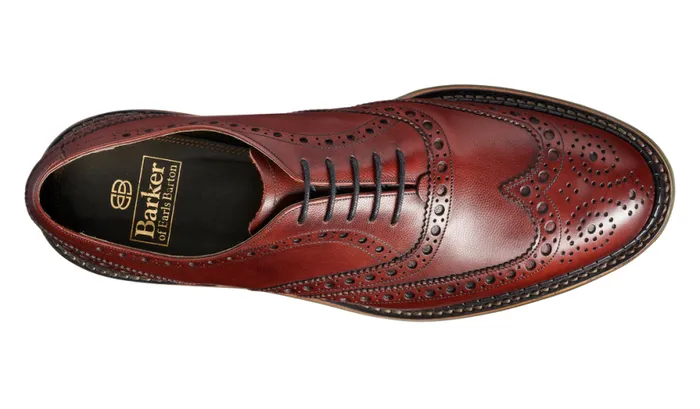 Station 8211 Burgundy Alpine Grain Mens Barker Shoes Brogues