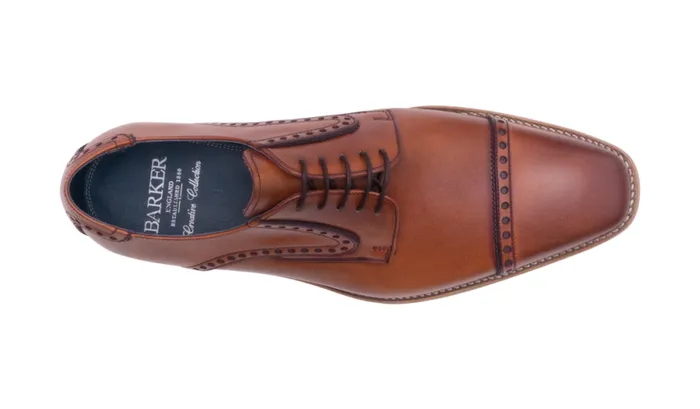 Stewart 8211 Antique Rosewood Navy Mens Barker Shoes Brogues