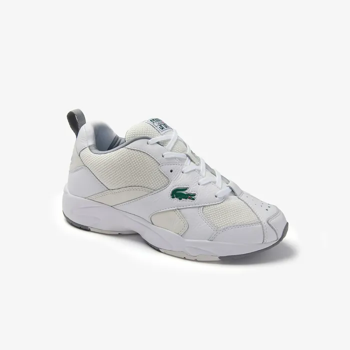 Storm 96 Leather and Textile Sneakers WhtOff Wht Mens Lacoste Sneakers Gift 4 You