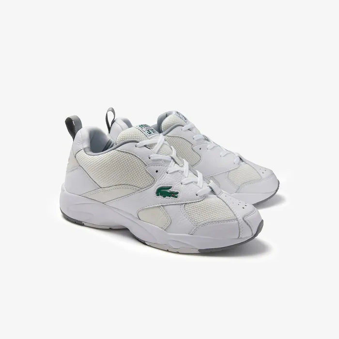 Storm 96 Leather and Textile Sneakers WhtOff Wht Mens Lacoste Sneakers Gift 4 You