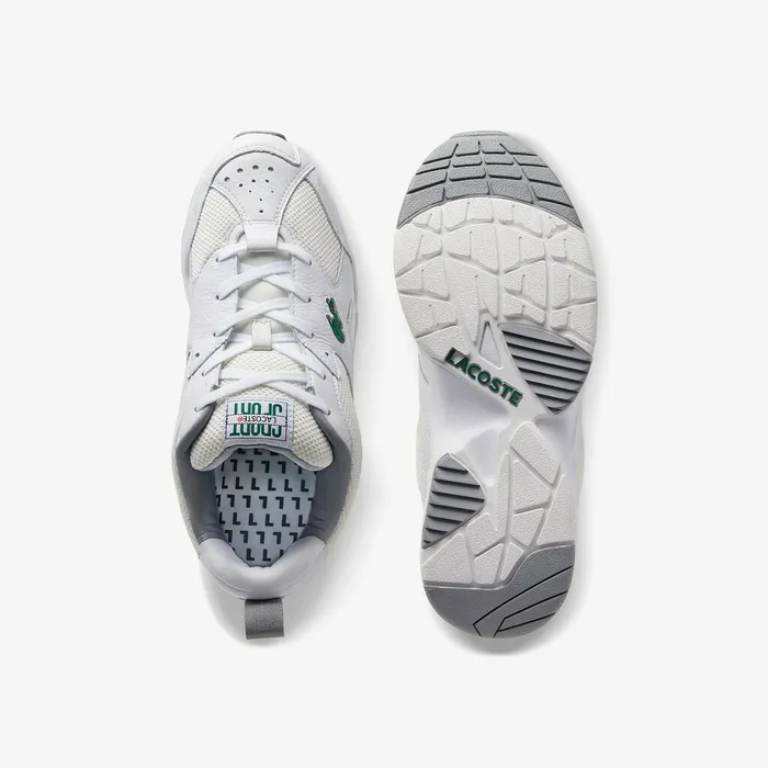 Storm 96 Leather and Textile Sneakers WhtOff Wht Mens Lacoste Sneakers Gift 4 You