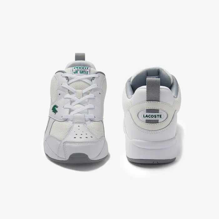 Storm 96 Leather and Textile Sneakers WhtOff Wht Mens Lacoste Sneakers Gift 4 You