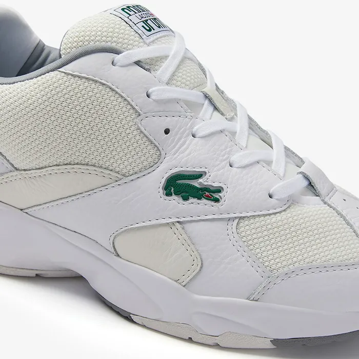 Storm 96 Leather and Textile Sneakers WhtOff Wht Mens Lacoste Sneakers Gift 4 You
