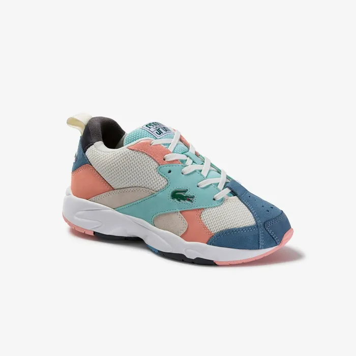 Storm 96 Textile and Suede Sneakers Off WhtBlu Womens Lacoste Sneakers Gift for Friend