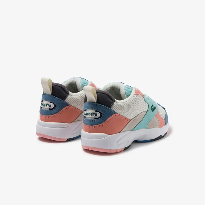 Storm 96 Textile and Suede Sneakers Off WhtBlu Womens Lacoste Sneakers Gift for Friend