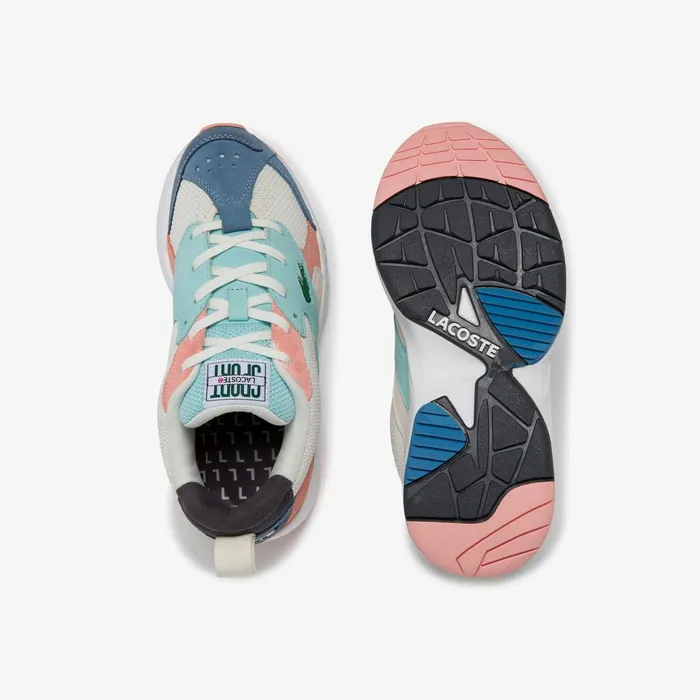 Storm 96 Textile and Suede Sneakers Off WhtBlu Womens Lacoste Sneakers Gift for Friend