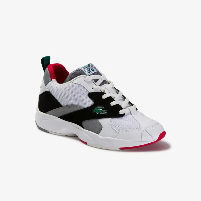 Storm 96 Textile and Synthetic Sneakers WhiteBlack Mens Lacoste Sneakers Gift 4 You