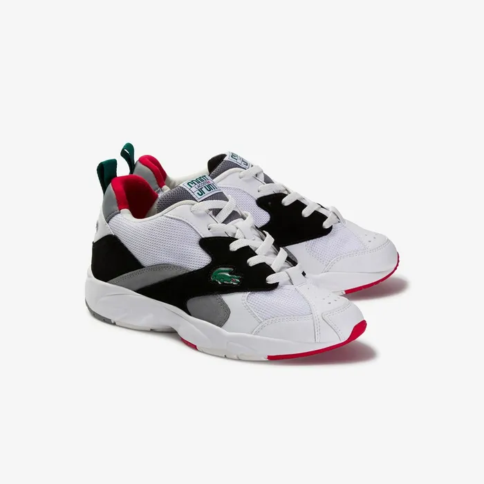 Storm 96 Textile and Synthetic Sneakers WhiteBlack Mens Lacoste Sneakers Gift 4 You