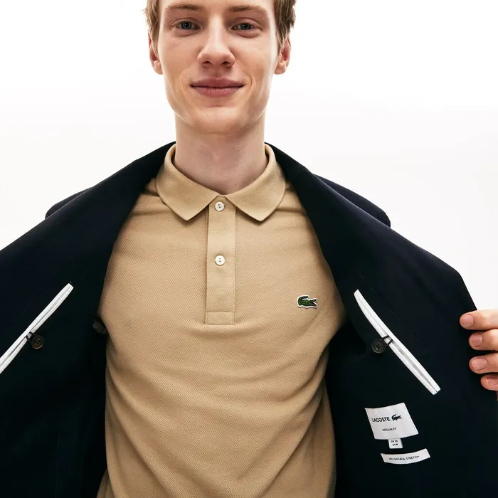 StraightCut Wool Jacket Navy Blue Mens Lacoste Jackets and Coats Near Me