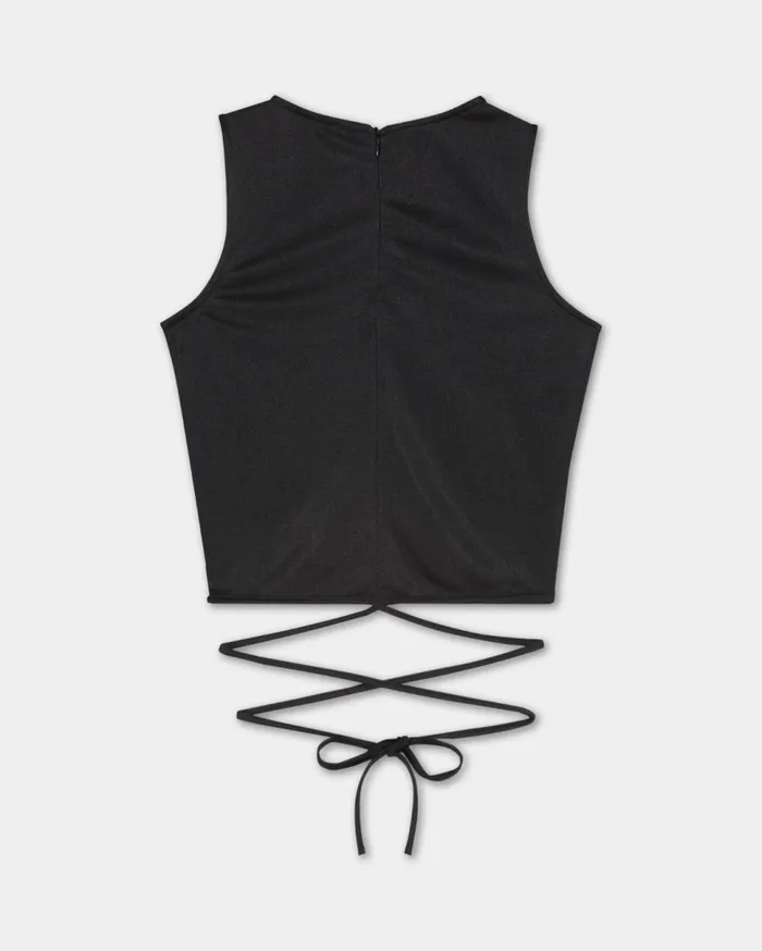 Strap Top Black Women Filling Pieces TShirts and Shirts