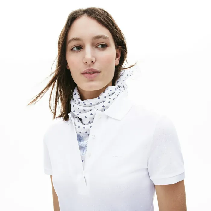 Stretch Cotton Piqu Polo Dress White Womens Lacoste Dresses and Skirts Near Me