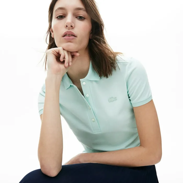 Stretch Cotton Piqu Polo Turquoise Womens Lacoste Polos Online Store