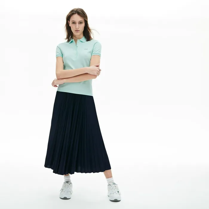 Stretch Cotton Piqu Polo Turquoise Womens Lacoste Polos Online Store