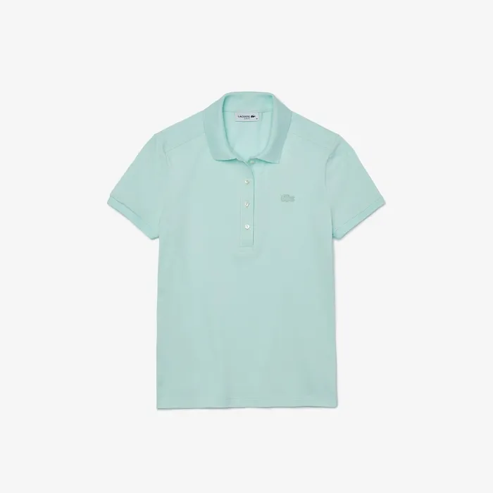 Stretch Cotton Piqu Polo Turquoise Womens Lacoste Polos Online Store