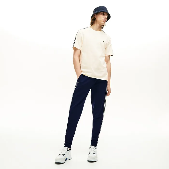 Stripe Sleeved Jersey TShirt White Mens Lacoste TShirts Store