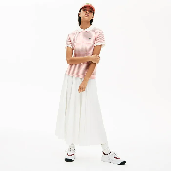 Striped Polo RedWhite Womens Lacoste Polos Outlet