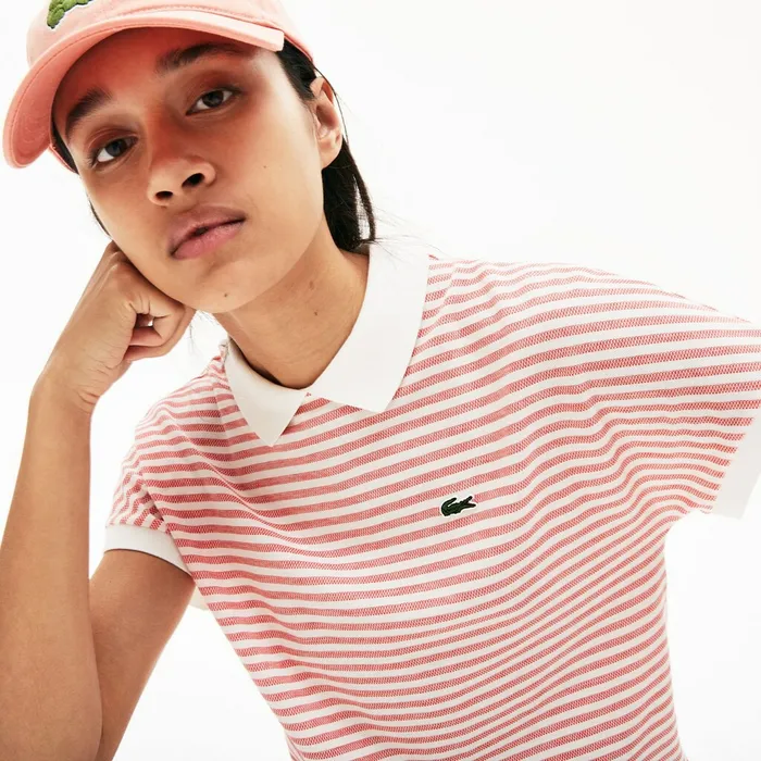 Striped Polo RedWhite Womens Lacoste Polos Outlet